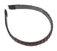 LOLIPPYY Braided Headband for Women Dark Brown 1.5cm Wide Non-slip Hair Accessory Plaited Design for Wigs and Everyday Wear