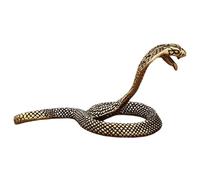 LOLIPPYY Brass Chinese Zodiac Snake Figurine Retro Finish Solid Brass Sculpture for Office Desk Decoration Symbolizing Growth and Rebirth Collectible Year Snake Statue