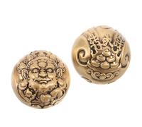 LOLIPPYY Brass Hand Exercise Balls for Strengthening and Massage Finger Grip Trainers for Adults and Seniors Traditional Craftsmanship Hand Therapy Equipment with Yellow Wealth Pattern