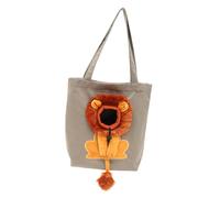 LOLIPPYY Breathable Canvas Pet Shoulder Bag with Lion Design Large for Cats and Small Dogs Secure Double Strap Carrier with Safety Rope for Outdoor Travel and Daily Use