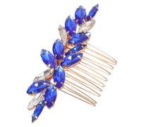 LOLIPPYY Bridal Wedding Hair Comb Crystal Rhinestone Side Comb Hair Accessories for Brides Green Marquise Glass Stone Wedding Hairpiece