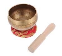 LOLIPPYY Buddhist Meditation Sound Bowl Set 1 Set Singing Bowl with Wooden Stick and Washer for Yoga and Meditation Random Color