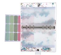 LOLIPPYY Budget Binder with Zipper Pockets Cash Organizer Notebook Multifunctional Tear-resistant Planner for Expense Tracking and Money Management