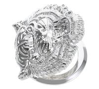 LOLIPPYY Car Push-To-Start Button Cover Silver Electroplated Tiger Head Ignition Switch Protector Keyless Ignition Start Stop Switch Cover for Car Interior Modification