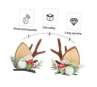 LOLIPPYY Cat Ears Hairpin and Antlers Bobby Pin Set, Brown Christmas Barrette for Women and Girls, Festive Hair Jewelry Accessory for Holiday Parties and Stage Performances