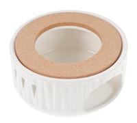 LOLIPPYY Ceramic Hollow Pattern Teapot Warmer with Candle Heater, Modern Small Tea Light Warmer Stand for Kitchen and Tearoom Decor