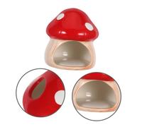 LOLIPPYY Ceramic Mushroom Aquarium Decor Fish Tank Hideout Cave Shelter for Betta Shrimp Goldfish and Reptiles Breeding Resting Habitat Red