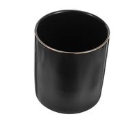 LOLIPPYY Ceramic Pencil Cup Black Minimalist Pen Holder for Desk Makeup Brush Organizer Utensil Crock Multipurpose Office Stationery Storage with Glossy Finish