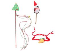 LOLIPPYY Christmas Cat Collar Interactive Teaser Set Knitted Bell Plush Chewing Stick Cartoon Christmas Tree for Cats and Kittens for Indoor Fun
