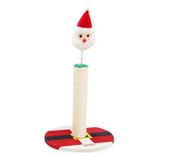 LOLIPPYY Christmas Cat Scratching Post with Natural Sisal Small Santa Claus Vertical Scratcher for Indoor Cats and Kittens and Scratcher for Holiday Pet Play