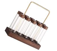 LOLIPPYY Coffee Bean Storage Tubes with Airtight Glass Vials and Threaded Lids Glass Containers with Display Stand Sealed Canisters for Preserving Freshness and Aroma of Coffee Beans Tea