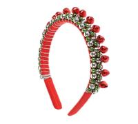 LOLIPPYY Colorful Bell Headband Ornament Bells Holiday Headbands for Girl Christmas Headwear for Adults Cute Fabric Red