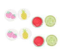 LOLIPPYY Cooling Eye Masks 8pcs Pvc Gel Cold Eye Pads for Swelling Relief, Reusable Adjustable Sleep Masks with Pineapple Watermelon Strawberry Kiwifruit Designs, Travel and Office Use