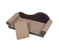 LOLIPPYY Corrugated Paper Cat Scratcher Couch with Chaise Lounge Design Indoor Scratch Pad for Energetic Cats Spacious Full-body Stretch Scratching Board Modern Furniture Protector for