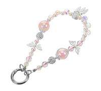 LOLIPPYY Crystal Beaded Butterfly Phone Charm Strap with Wrist Lanyard Detachable Cellphone Pendant for Womens Purse and Keys Stylish Hands Mobile Accessory for Daily Use