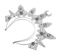 LOLIPPYY Dark Rhinestone Costume Crown Headpiece, Festival Cosplay Hairband for Ladies, Baroque Party Photo Prop for Women