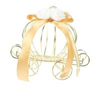 LOLIPPYY Decorative Pumpkin Cart Candy Box Wedding Favor Party Decor European Style Iron Art Pumpkin Crown Candy Container Multi Use Festive Present Box for Halloween and Weddings