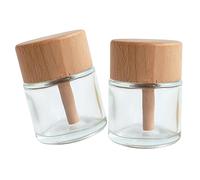 LOLIPPYY Diffuser Vase Reed Diffuser Bottles 50Ml Glass Aromatherapy Jar Wide-Mouth Design for Home Fragrance 2Pcs