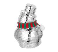 LOLIPPYY Disco Ball Snowman Ornament with Knitted Scarf Miniature Mosaic Mirror Tile Figurine for Christmas Tabletop Centerpiece Festive Holiday Decor for Home Office and Party Settings