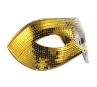 LOLIPPYY Disco Mirrored for Adults Lightweight Half Face Cover with Gradient Gold Silver Glitter Reflective Carnival and Halloween Party Accessory for Dj Rave Birthday Prom and Costume