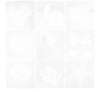 LOLIPPYY DIY Craft Stencils 9Pcs Sea Creatures Ocean Themed for Art and Coastal Decor