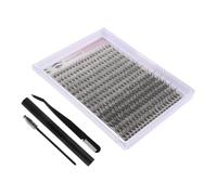 LOLIPPYY DIY Eyelash Extension Kit with Individual Lash Clusters Portable Black Tool Kit Including Curved Tweezers Eyelash Glue Remover Combs and Brush for Safe Gentle Self Application and