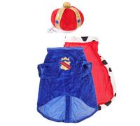 LOLIPPYY Dog Crown Hat and King's Cloak Set for Pets, Soft Pet Cloth Overcoat with Mantle, Size Small, Costume for Dog Dress-up and Special Occasions