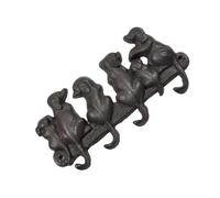 LOLIPPYY Dog Shape Cast Iron Wall Hook Black Heavy Duty Pastoral European Style Retro Coat Hat Key Holder for Dog Lovers Animal Design for Wood Tile and Wall Mounting