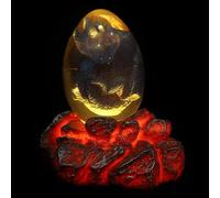 LOLIPPYY Dragon Egg Home Decor Resin Ornament with Lighted Lava Base, 2Pcs Purple Dinosaur Eggs Decorative Collectible for Household Display