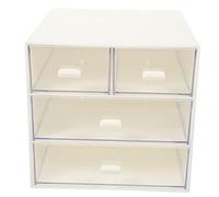 LOLIPPYY Drawer Type Tabletop Storage Box 4 Drawers White Desktop Organizer for Office Makeup Jewelry and Coffee Capsule Storage Multi-purpose