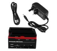 LOLIPPYY Dual Slot Hard Drive Docking Station USB Hub with Multi-function Card Reader Supports SSD Backup Simultaneous Disk Uk Plug for Drives