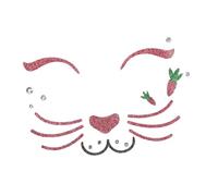 LOLIPPYY Easter Bunny Face Jewel Stickers Rabbit Temporary Makeup Decals Sparkling Crystal Glittery Face Gems for Party Cosplay Stage Decoration