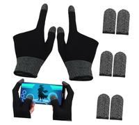 LOLIPPYY Elastic Copper Fiber Finger Sleeves with Breathable Nylon Touchscreen Gloves for Gaming and Phone Use Boosted Dexterity Snug Fit Sweat-wicking Comfort Compatible with Devices
