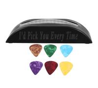 LOLIPPYY Electric Guitar Pick Holder Box with Retro Black Vinyl Finish PVC Storage for Acoustic Electric Bass Guitar Picks Lightweight Organizer for Guitarists and Music Enthusiasts