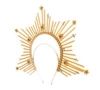LOLIPPYY Elegant Vintage Crown Headband with Sunlight Rays Design Lightweight Retro Hair Accessory for Womens Parties Engagements Beauty Pageants and Halloween Costume Gold Tone