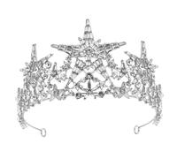 LOLIPPYY Elegant Women Crystal Headdress Bridal Crown Shiny Star Design for Weddings Parties Special Events Hair Decoration for Brides Female Friends