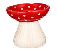 LOLIPPYY Elevated Ceramic Cat Bowl Stand, Wide Shallow Pet Feeding Bowl for Indoor Cats, Anti-vomiting Raised Food and Water Dish