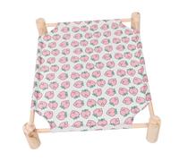 LOLIPPYY Elevated Dog Bed Large Solid Wood Pet Cot 65x53x13cm Washable Cooling Bed for Dogs and Cats Year-round Outdoor Indoor Use