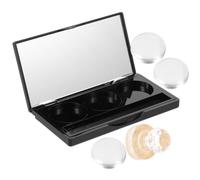 LOLIPPYY Empty Eyeshadow Palette with Mirror Portable Color Matte Black Makeup Case for Women Reusable Sturdy DIY Eyeshadow Container with Round Aluminum Pans and Double Sided Tape Compact