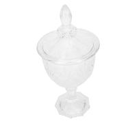 LOLIPPYY European Style Candy Jar with Lid Creative Crown Relief Glass Storage Canister for Candy Snacks Tea Multi-functional Transparent Container Decorative Home Ornament