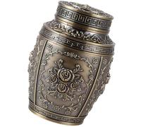 LOLIPPYY European Style Retro Tea Canister Multi Function Sealed Tea Leaves Storage Jar Moisture Proof Vintage Candy Jar for Home and Office Antique Rose Design