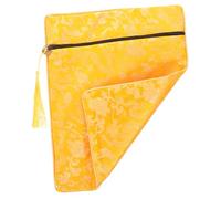 LOLIPPYY Fabric Buddhist Scriptures Bag with Spacious Interior for Books and Files Yellow Brocade Pouch for Quran Bible Jewelry and Document Storage Easy Clean Religious Text Organizer