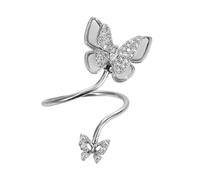 LOLIPPYY Fashion Women Butterfly Ring Nail Art Decorations Pearl Shell Cz Jewelry