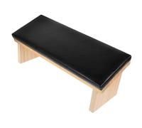 LOLIPPYY Faux Leather Nail Arm Rest Pillow with Wood Base Comfortable Hand Support for Manicure and Nail Art for Professional and DIY Use Stylish Black Slanted Design