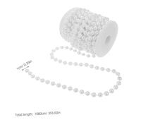 LOLIPPYY Faux Pearl Beads Garland Roll for Wedding Party DIY Craft Decoration Strong Beaded Trim Pearl Chain Strand for Holiday Table Backdrop Embellishment