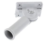 LOLIPPYY Flag Pole Mounting Bracket Heavy Duty Wall Mounted Flagpole Rack Adjustable Angle for Porch and Veranda, White, 16.5X6.5CM