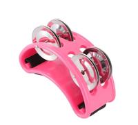 LOLIPPYY Foot Tambourine Musical Instrument with Metal Jingle Bells Pink Durable Percussion for Acoustic Jam Sessions Comfortable Elastic Strap for Use