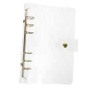 LOLIPPYY Glitter Gold PVC 6-Ring Binder Notebook Cover A6 Refillable Handbook Protector Travel Journal Case for School and Office Supplies