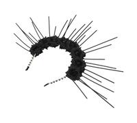 LOLIPPYY Gothic Flower Headband Black Performance Hair Accessory Unique Modeling Headdress for Women Festival Wedding Party