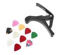 LOLIPPYY Guitar Capo Set with Picks 11pcs High Elastic Spring Plastic Portable Clip for Acoustic and Electric Guitars Wear Resistant Design and Music Teachers Random Color